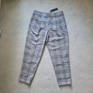 NWT Banana Republic Gray Plaid Slim Ankle Dress Pants Size 8